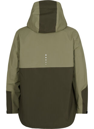 Waterproof shell jacket with hood and reflectors, Forest Night Comb, Packshot image number 1