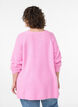 Knitted jumper with a diagonal pattern and raglan sleeves, Pink, Model image number 2