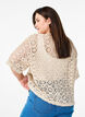 Crochet cardigan with short sleeves, Beige, Model image number 2
