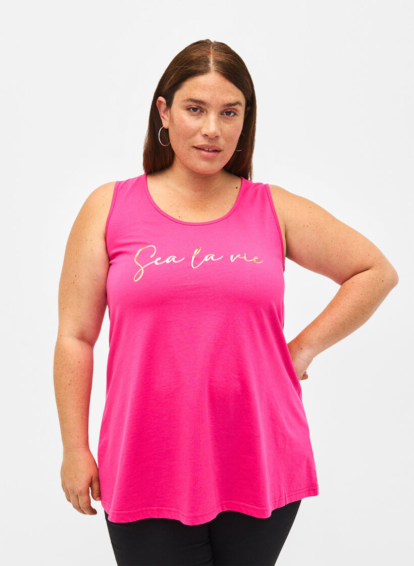 Cotton top with a-shape, Pink, Model image number 0