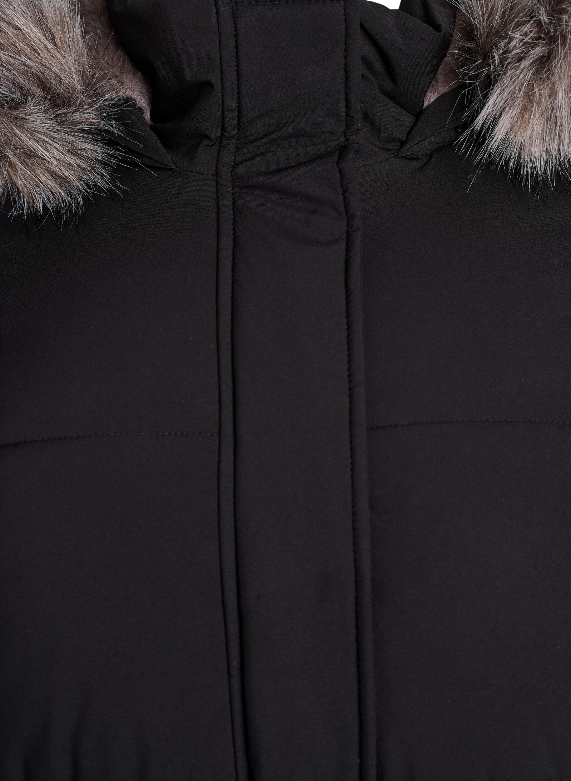 Zizzifashion Water-repellent parka with faux fur Collar, Black, Packshot image number 2