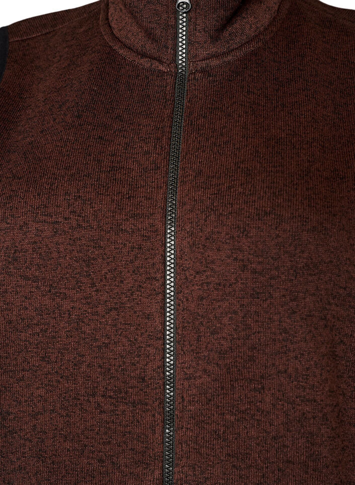 Vest with high neck and zipper, Brown, Packshot image number 2