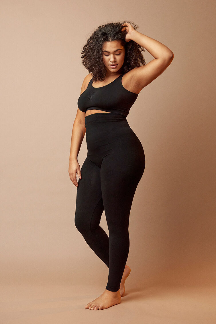Shapewear leggings with high waist, Black, Image image number 0