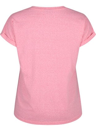 Melange t-shirt with short sleeves, Strawberry Pink Mel., Packshot image number 1