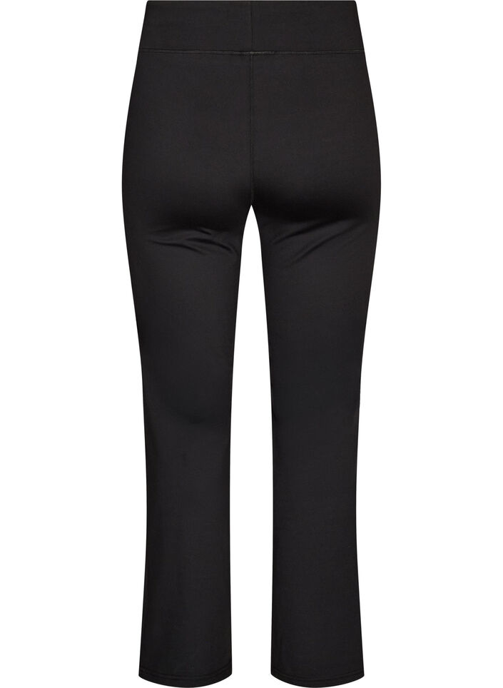 Bootcut training tights with a high waist, Black, Packshot image number 1