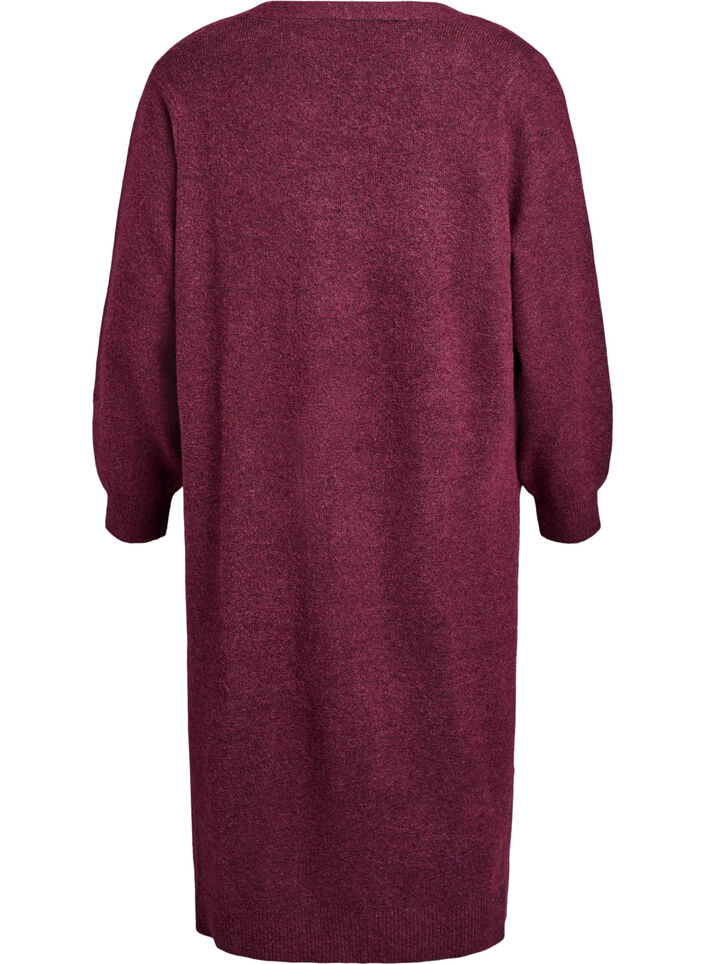 Long knit cardigan with pockets, Red, Packshot image number 1