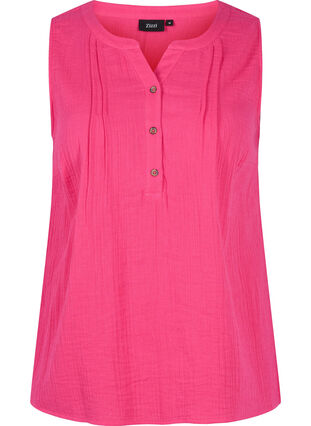 Cotton top with buttons, Beetroot, Packshot image number 0