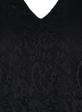 Lace blouse with 3/4 sleeves, Black, Packshot image number 2
