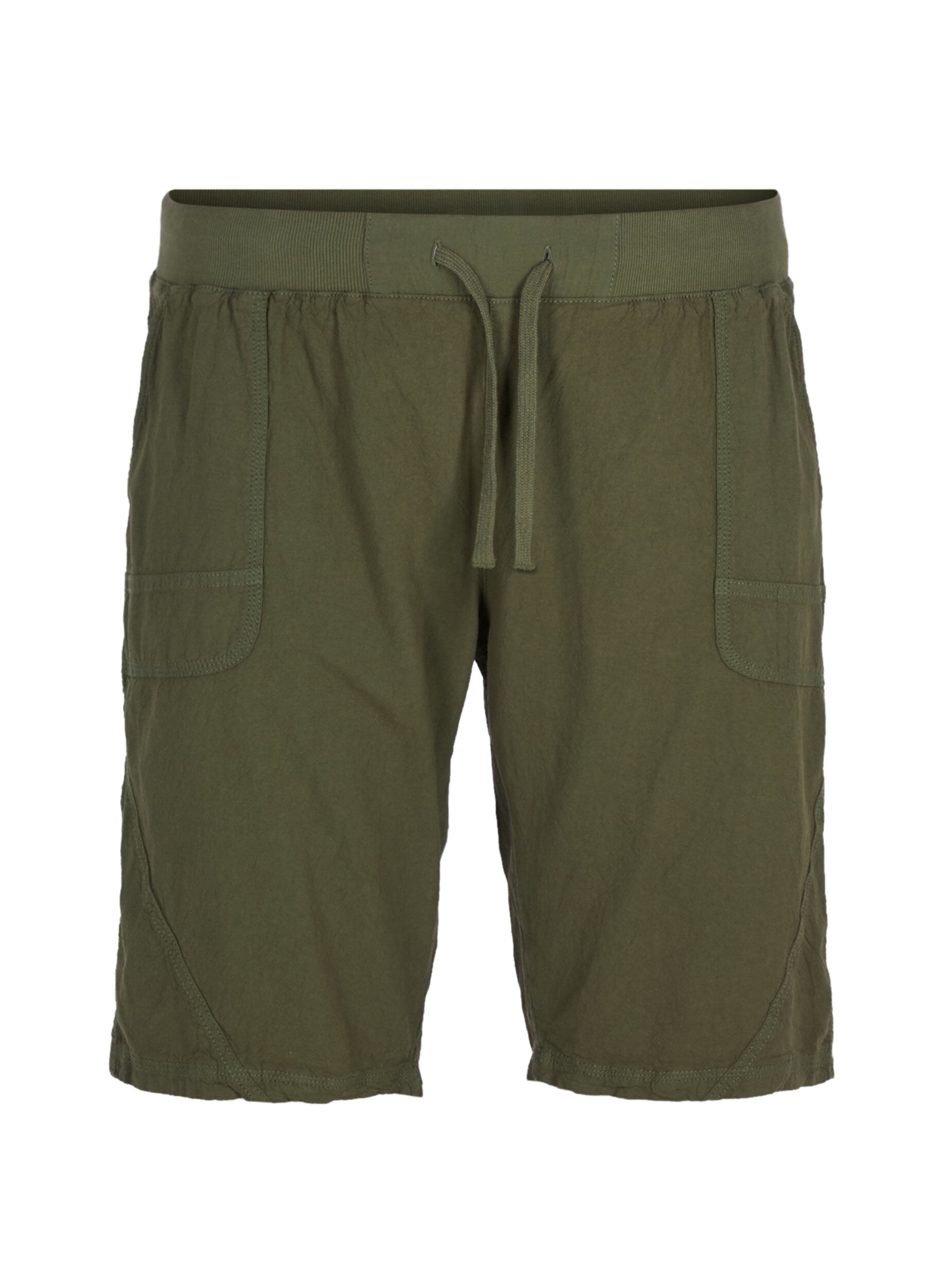 ZizzifashionLoose cotton shorts with pockets, Green, Packshot image number 0