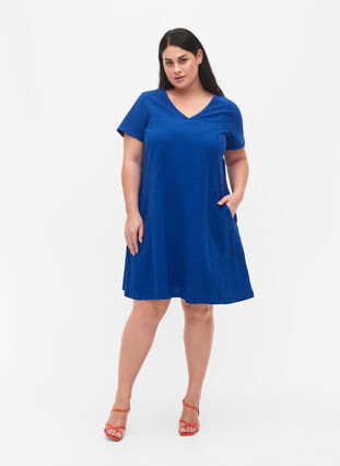 Short-sleeved cotton dress, Surf the web, Model image number 2