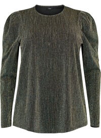 Gold-colored glitter blouse with long sleeves