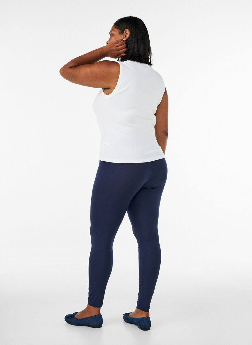 Basic leggings with extra length, Blue, Model image number 1