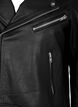 Leather biker jacket with pockets, Black, Packshot image number 2