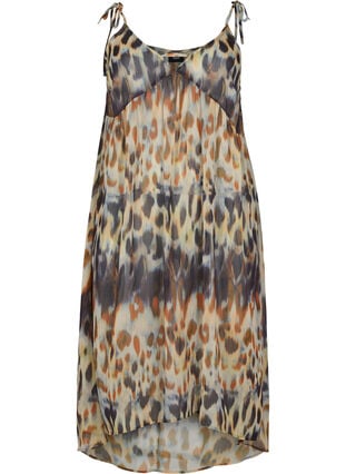 Leopard printed beach dress with straps, Abstract Leopard, Packshot image number 0