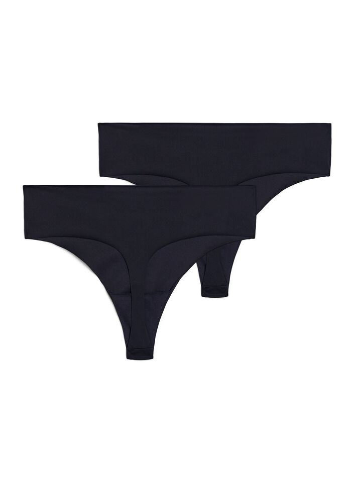2-pack invisible G-string training panties, Black, Packshot image number 1