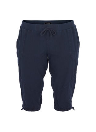 Cotton Capri trousers , Night Sky, Packshot image number 0