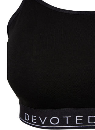 Cotton bra top with adjustable straps, Black/Upper Font, Packshot image number 2