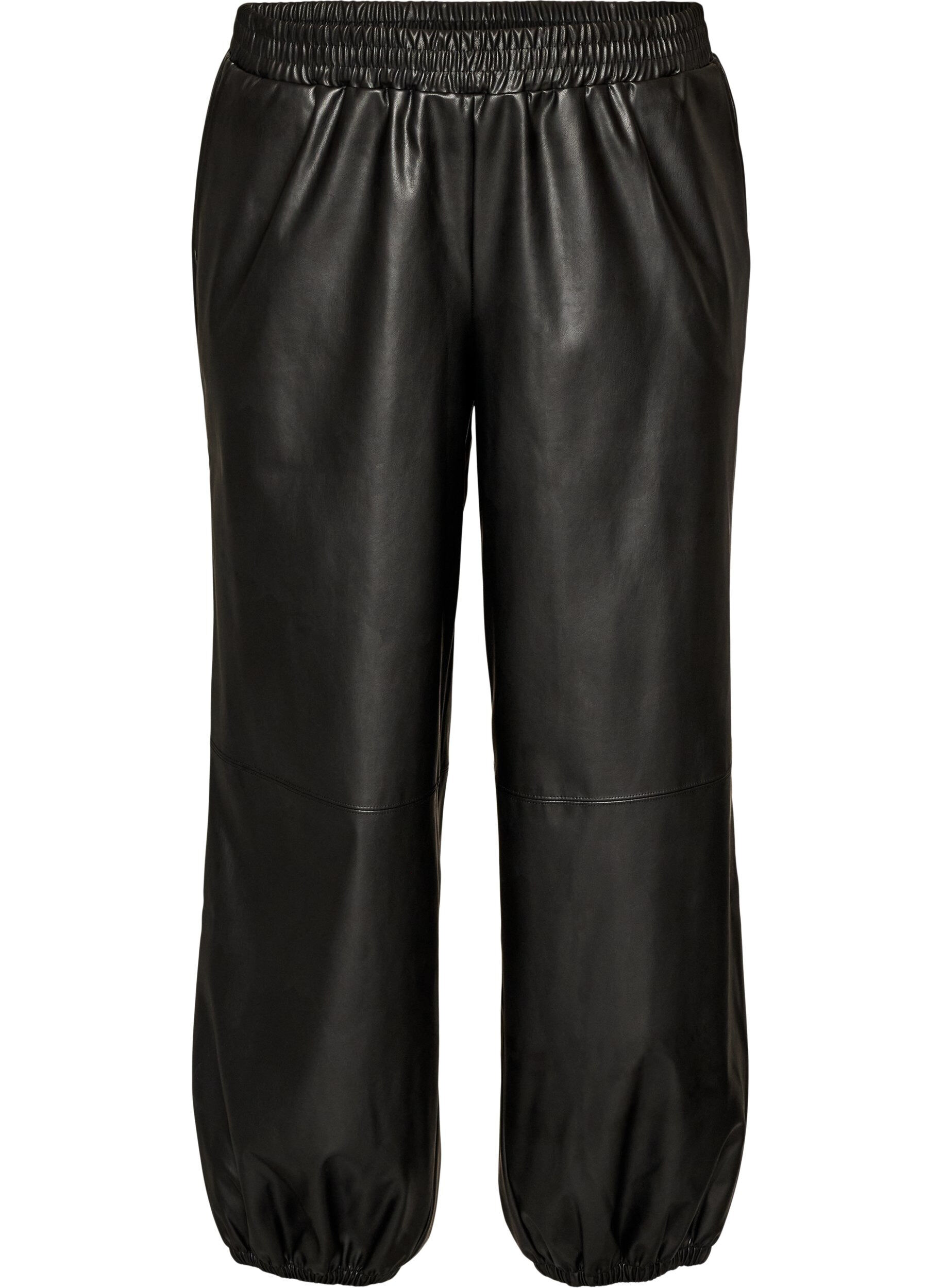 ZizzifashionBalloon trousers in faux leather, Black, Packshot image number 0