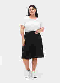 2-pack skirt in viscose, Black / Black Y/D, Model