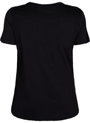 Sports t-shirt with print, Black w. stripe A, Packshot image number 1