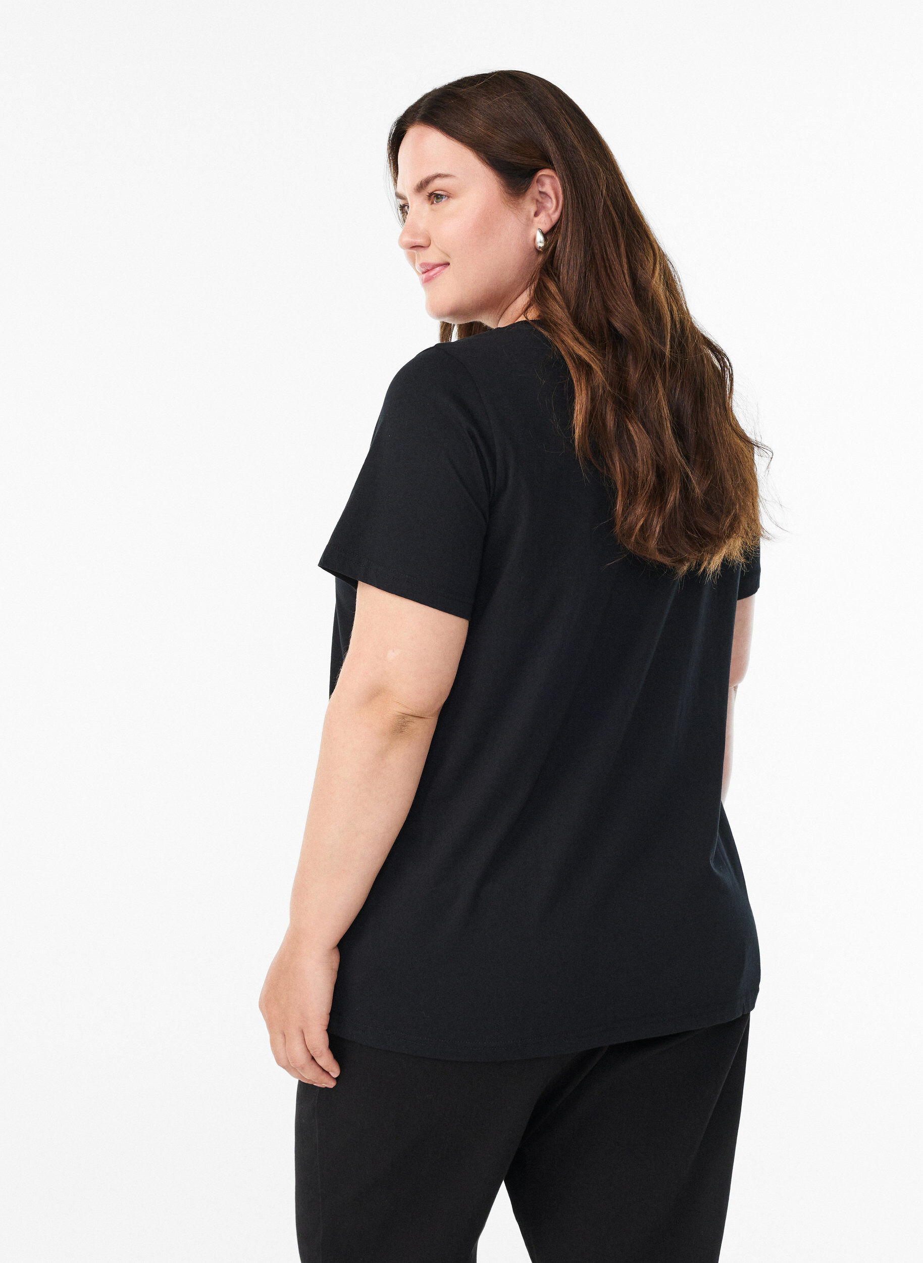 Zizzifashion Christmas t-shirt in organic cotton, Black, Model image number 2