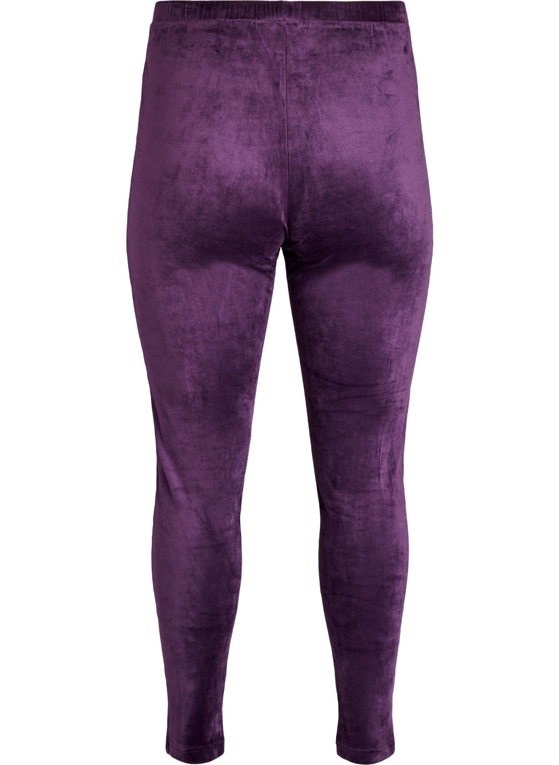 Zizzifashion Fitted velour leggings, Purple, Packshot image number 1