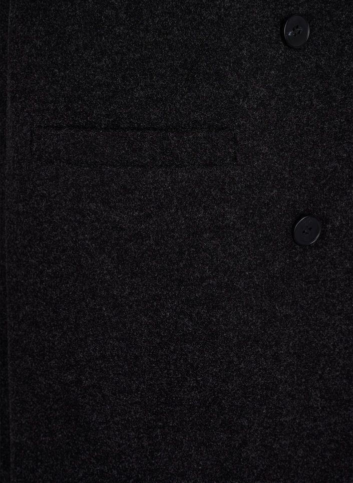 Long vest in wool look, Dark Grey Melange, Packshot image number 3
