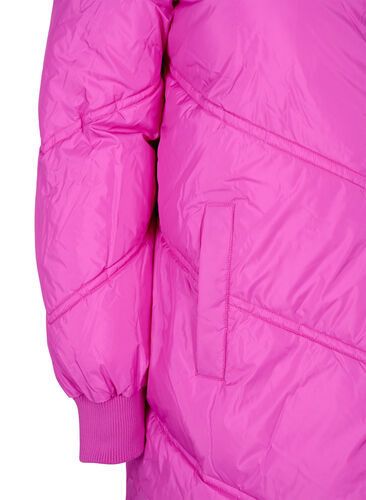 Long puffer winter jacket, Rose Violet, Packshot image number 3