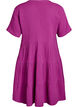 Knee-length cotton muslin dress with an A-line cut, Purple, Packshot image number 1