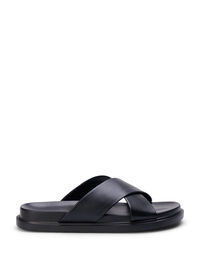 Wide fit sandal with crossed straps