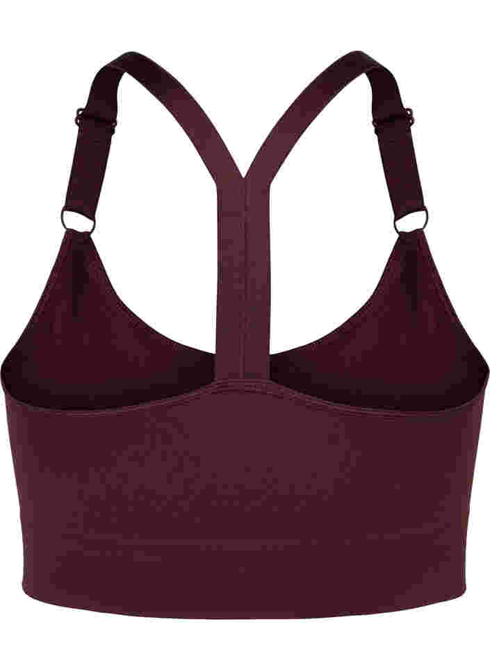 Seamless sports bra in ribbed material, Fudge, Packshot image number 1