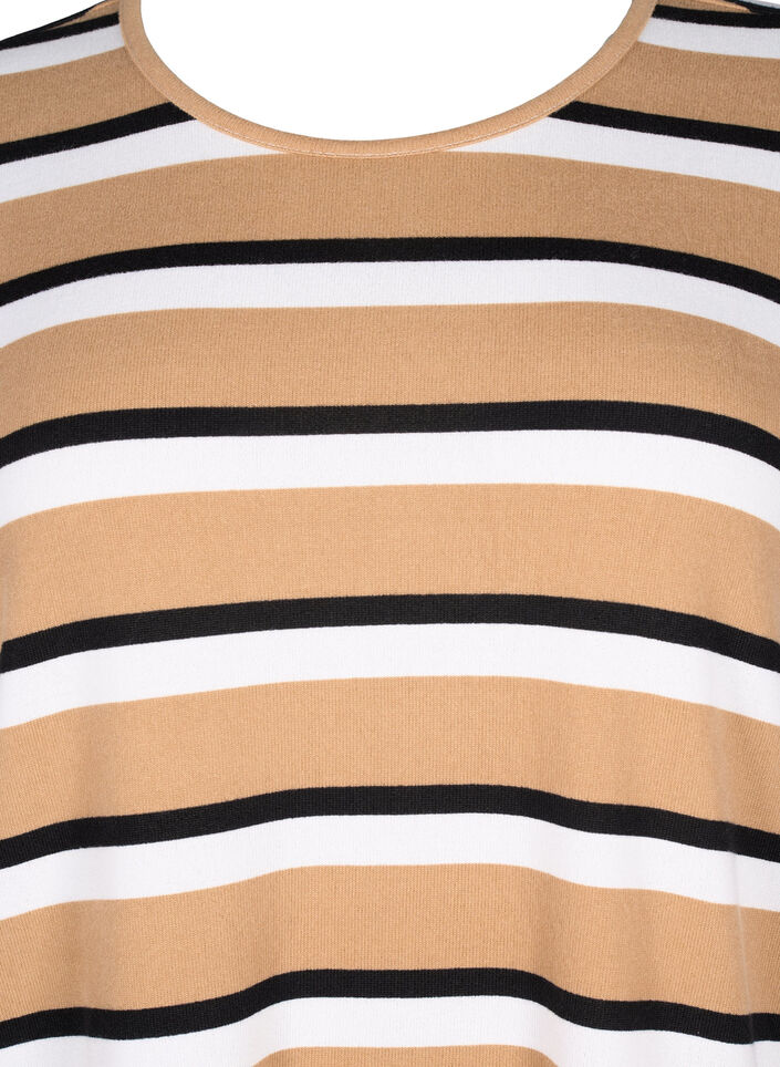 Striped blouse with long sleeves, Black, Packshot image number 2