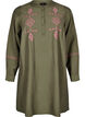 Short dress with contrasting embroidery, Green, Packshot image number 0