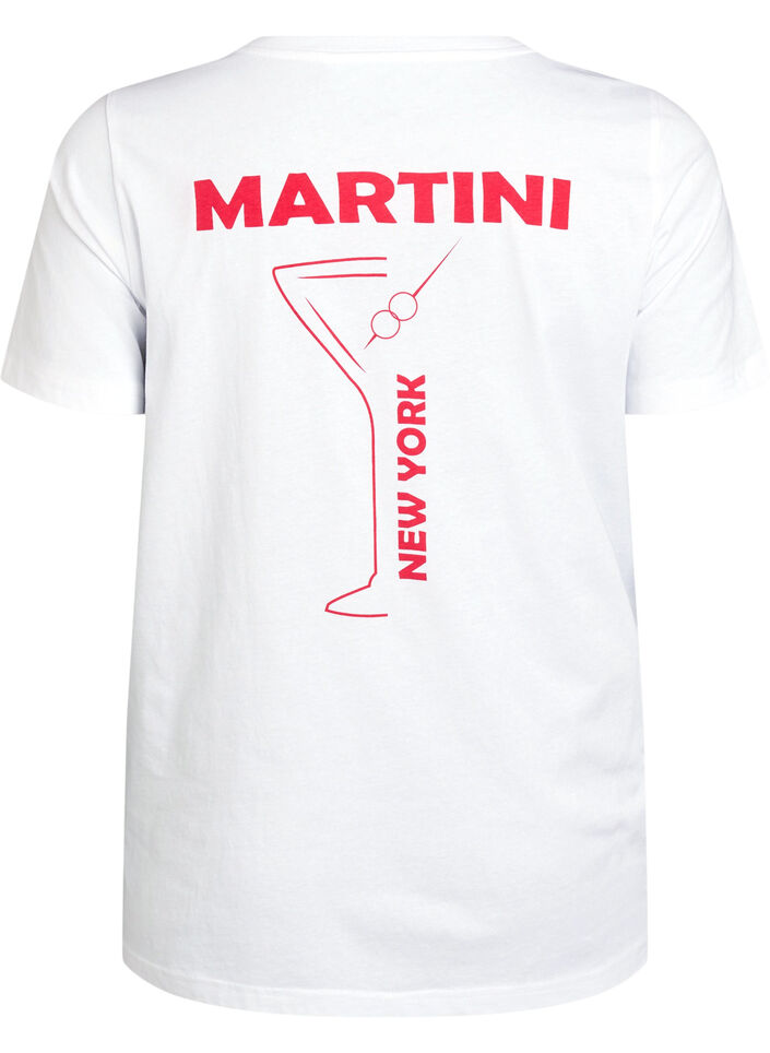 T-shirt with print details on the front and back, White, Packshot image number 1