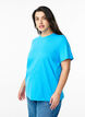 Basic cotton T-shirt with round neck, Blue, Model image number 0