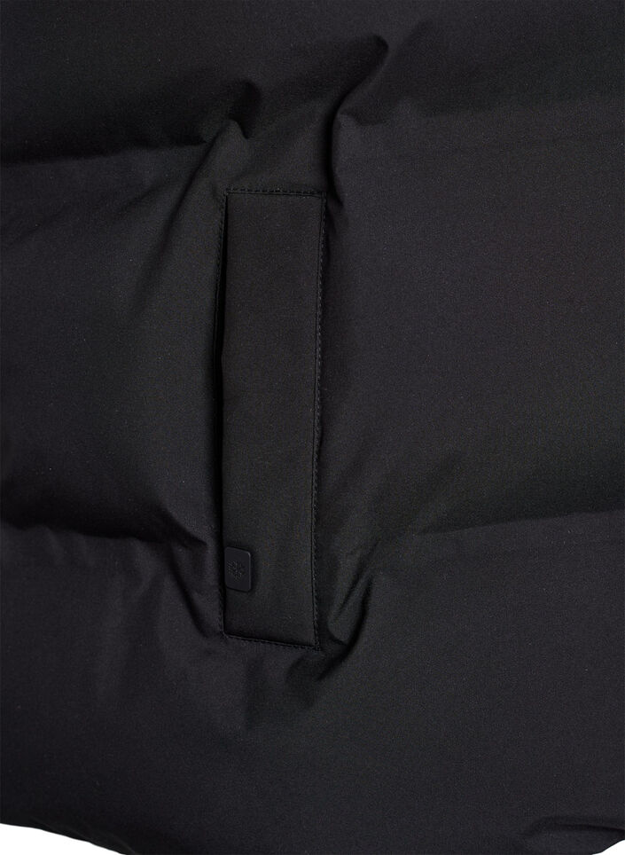 Short puff vest with high collar, Black, Packshot image number 3