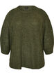 Ribbed jumper with 3/4 sleeves, Green, Packshot image number 0