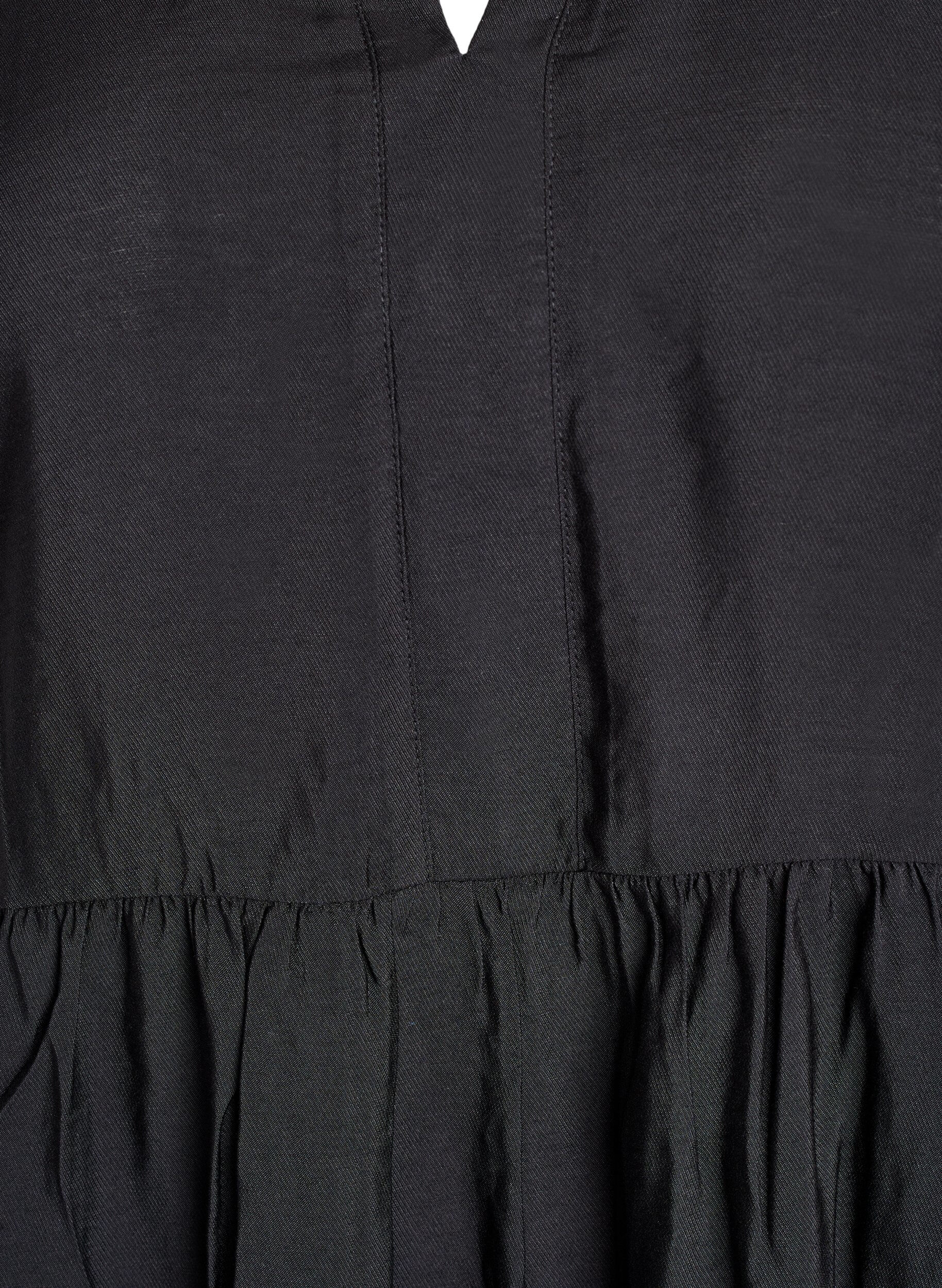 Zizzifashion A-line dress with ruffle collar, Black, Packshot image number 2