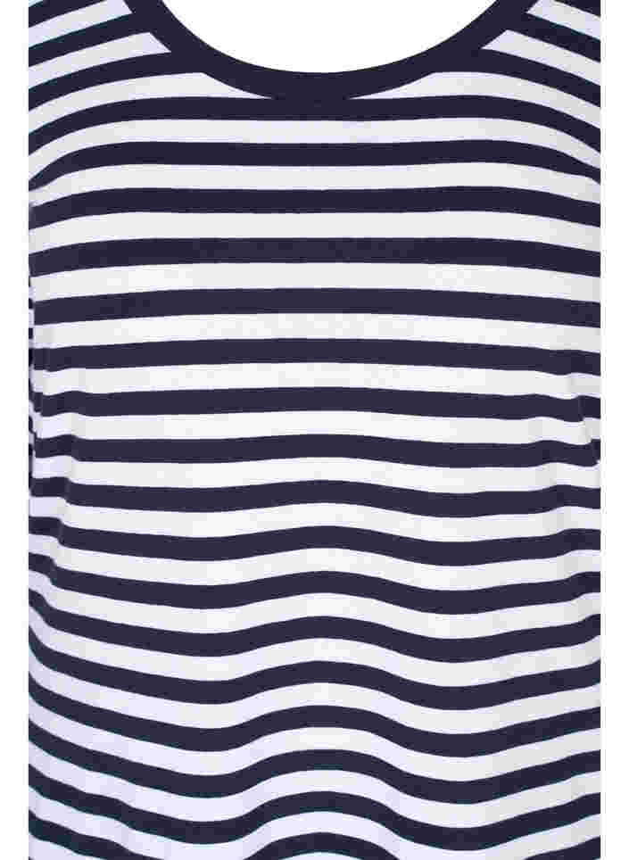 Striped cotton dress with long sleeves , NS w. White Thin, Packshot image number 2