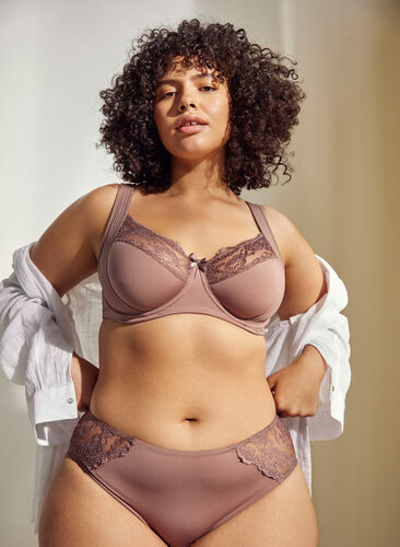 Underwired bra with lace, Reflecting Pond, Image image number 0