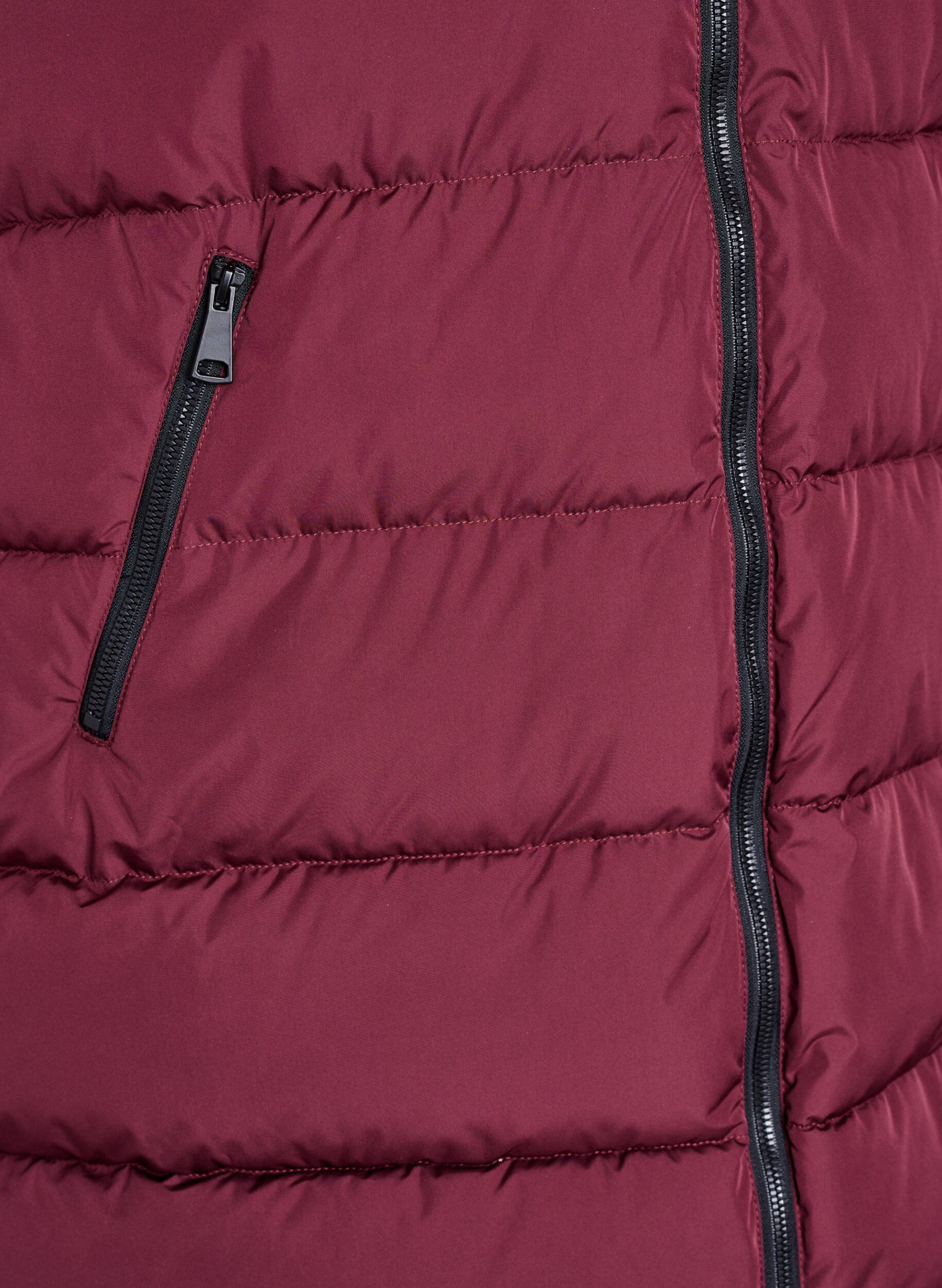 ZizzifashionLong vest with hood and pockets, Red, Packshot image number 3