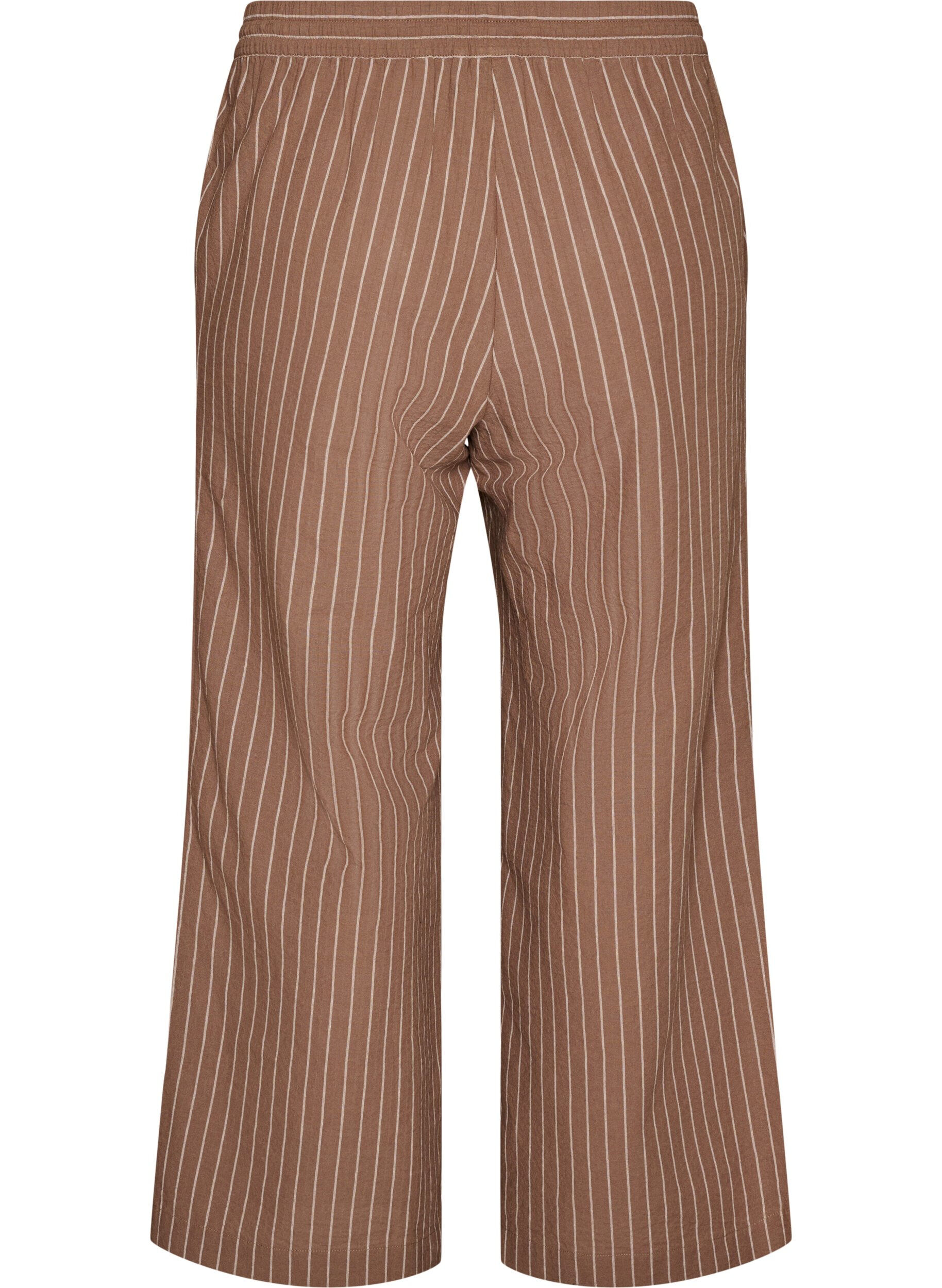 ZizzifashionLoose trousers with high waist and pockets, Brown, Packshot image number 1