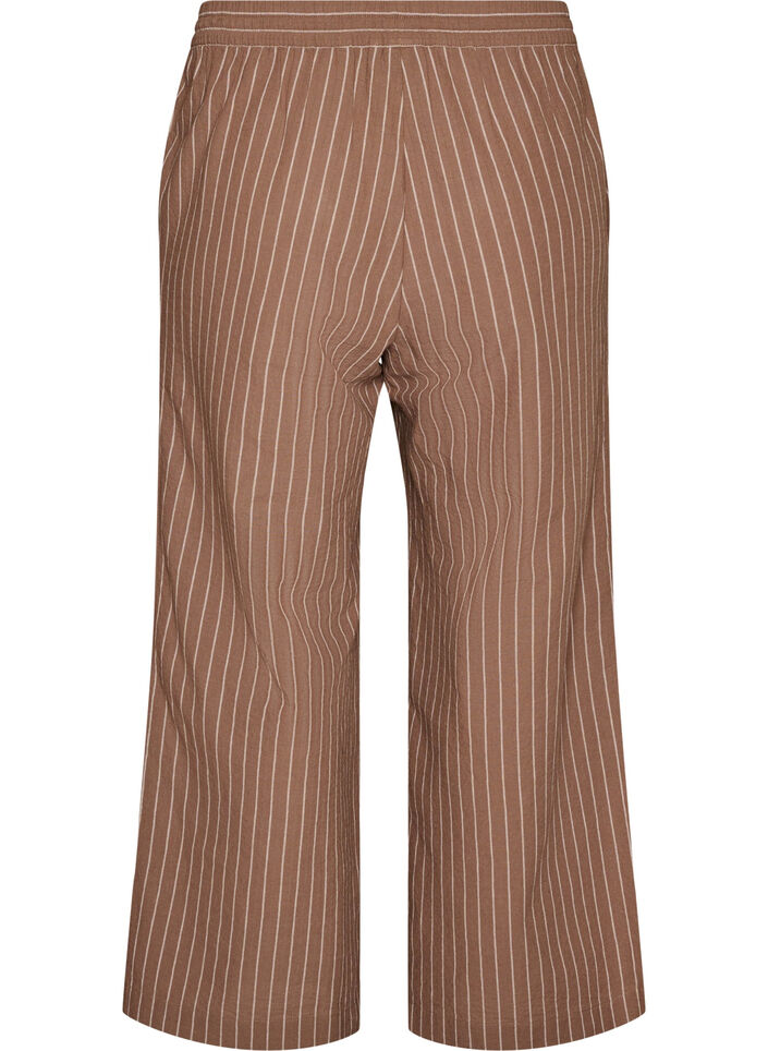 Loose trousers with high waist and pockets, Brown, Packshot image number 1