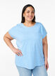 Melange t-shirt with short sleeves, Light Blue, Model image number 0