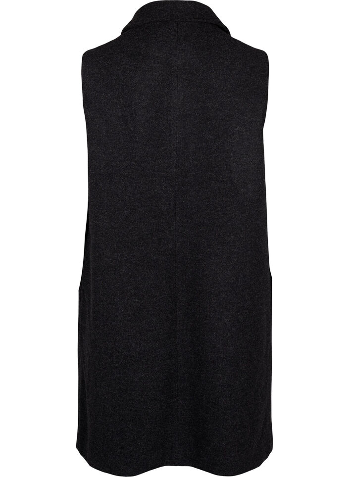 Long vest in wool look, Dark Grey Melange, Packshot image number 1