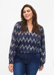 Printed blouse with v-neckline, Blue, Model image number 0