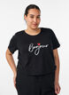T-shirt with motif, Black, Model image number 0