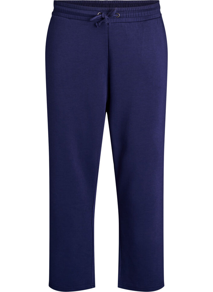 Loose trousers in modal mix, Blue, Packshot image number 0
