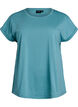 Short-sleeved cotton blend t-shirt, Blue, Packshot image number 0