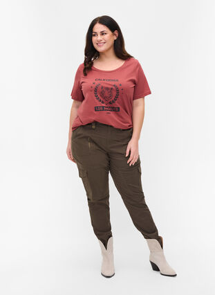 Cotton t-shirt with print, Apple Butter CALI, Model image number 2